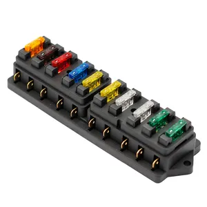 10 Way Fuse Holder Box Car Vehicle Circuit Blade Fuse Box Block With ATO Fuse Block Auto Car Accessories