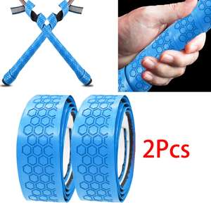 2 cintas de envoltura de agarre de palo de golf de cuero PU azul para solución de agarre - Product Image 3