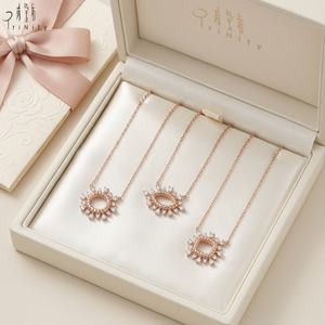Collier minimaliste de haute qualité, artisanal, pour un usage quotidien, avec diamant naturel, pendentif en or rose et blanc 18 carats véritable, pour femmes - Product Image 5