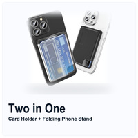 Dompet Kartu Magnetik 2 in 1 Penyangga PC Magnet Kuat N52 Universal untuk iPhone 17 Pro Max 16 15 14 13 12 Seri Grosir