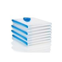 Sac de rangement sous vide en plastique pour vêtements et couches de bébé, avec valve de fermeture et pompe à air manuelle, permettant de gagner 80 % de place de rangement
