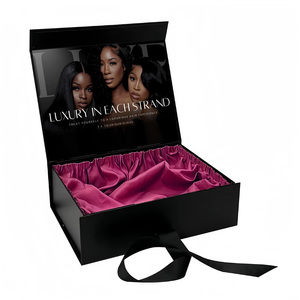 กล่องใส่วิกผมสุดหรูกล่องของขวัญบรรจุภัณฑ์กระดาษแข็งแม่เหล็กสำหรับวิกผมและที่ปิดด้วยริบบิ้น - Product Image 3