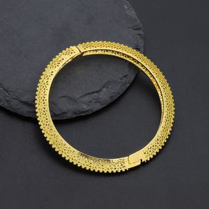 Jxx New Design Jewelry 24K <b>Gold</b>-<b>plated</b> Brass Women <b>Bangle</b> Indian Dubai Arab <b>Bangles</b> Wholesale - Product Image 2