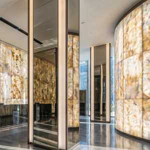 2820x1220mm <b>Large</b> Format Red Agate Translucent Stone Panels Ultra Thin Backlit Wall Cladding for Hotel Lobby - Product Image 6