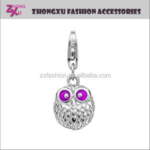 New phổ biến động vật quyến rũ bán buôn bạc <span class=keywords><strong>Owl</strong></span> Mặt dây chuyền quyến rũ - Product Image 2