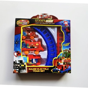 Juego de trenes de juguete de plástico eléctrico con rieles, modelo educativo, con luz, DIY, rompecabezas de encaje, juego de trenes de pista - Product Image 6
