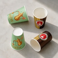 Gobelets en papier 9oz en gros, jetables, à paroi simple, pour boissons chaudes, en stock, divers designs disponibles
