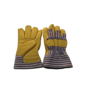 Double-Pigskin Leather Cold Proof Insulated Windproof Water-Resistant Thermal Driving Touch Screen Anti-Slip Winter Gloves