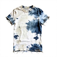 Nouvelle Arrivée - T-shirts de Sport Courts pour Hommes 100% Coton, Manches Courtes, Légers, en Jersey, Effet Usé et Déchiré