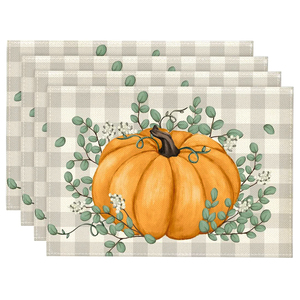 STARUNK, venta al por mayor, manteles individuales de Halloween, decoración de mesa de cocina, manteles individuales de calabaza de feliz Halloween para mesa de comedor - Product Image 1