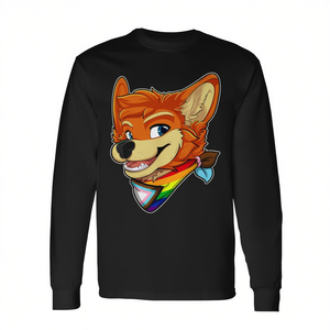 Maglietta a maniche lunghe Furry Fox Progress Pride, girocollo unisex, stampa digitale, abbigliamento promozionale - Product Image 2