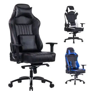 Cadeira de jogos de couro profissional ergonômica e confortável, com almofada grossa, bandeja para jogos de corrida, cadeira para jogos de computador