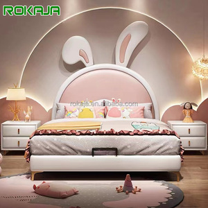 Hot Sales Bunny <strong>Bed</strong> With Storage Space Fashion Soft Girls Kid <strong>Rabbit</strong> <strong>Beds</strong> Luxury Wood Frame Children Princess <strong>Bed</strong> Bedroom Set - Product Image 1