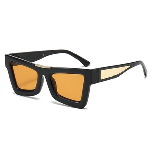 Lunettes de soleil de haute qualité avec logo personnalisé surdimensionné rétro des années 90 nuances simples à la mode Street Beat Green Cat Eye - Product Image 4