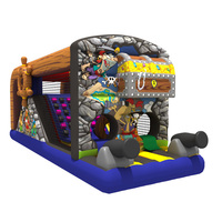 Château gonflable commercial de haute qualité sur le thème des pirates, trampoline, obstacle, château et toboggan combinés pour parc d'attractions