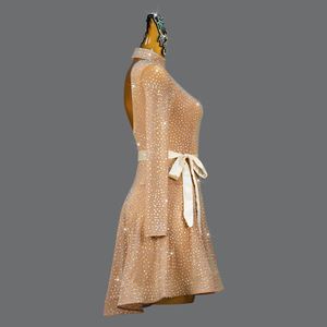Robe de <span class=keywords><strong>danse</strong></span> latine pour femmes avec strass, manches longues, costume de <span class=keywords><strong>danse</strong></span>, robe de fête latine avec ceinture, <span class=keywords><strong>danse</strong></span> chacha <span class=keywords><strong>samba</strong></span> - Product Image 4