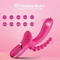 Vibrateur 3 en 1 pour point G, langue léchant le vagin, gode, vibromasseur étanche, jouet pour adultes, suceur de clitoris, suceur de tétons, plug anal, vibromasseur