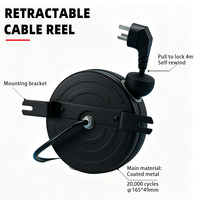 Enrouleur de câble rétractable automatique Mella SJTW AC, prise femelle dénudée 1-4M, fixation murale/plafond, rallonge