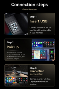 อะแดปเตอร์สำหรับรถยนต์แอนดรอยด์แบบ2 in 1ไร้สาย30% เชื่อมต่ออัตโนมัติรวดเร็วระบบคาร์เพลย์สำหรับระบบไอโฟนแอนดรอยด์ - Product Image 6