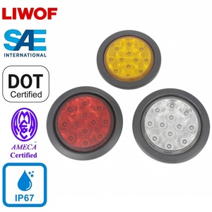 Feux arrière ronds à LED 3 <span class=keywords><strong>couleurs</strong></span> homologués SAE DOT, étanches, <span class=keywords><strong>4</strong></span> pouces, 12/24V, kit <span class=keywords><strong>de</strong></span> feux stop, clignotants et <span class=keywords><strong>de</strong></span> recul avec œillet - Product Image 1