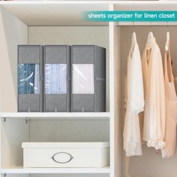 Boîte de rangement pliable personnalisable en non-tissé pour draps, grande capacité, avec fenêtre transparente, pour literie, couvertures et vêtements