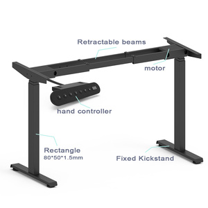 Escritorio de escritura de madera Simple y moderno para oficina en casa, dormitorio, mesa de ordenador extensible de hierro, doble Motor Modular, venta al por mayor, comedor de oficina - Product Image 2