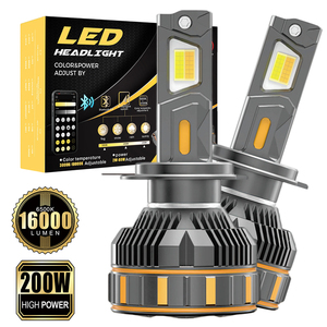 <span class=keywords><strong>Lampadine</strong></span> <span class=keywords><strong>LED</strong></span> P8C per Fari Auto H1 <span class=keywords><strong>H7</strong></span> H11, Funzionamento Silenzioso, 200W 16000LM, 4 Tubi di Calore, Controllo APP, 3 Colori, per Hyundai - Product Image 1