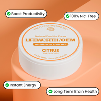 LIFEWORTH Boisson énergisante alternative Nootropic Focus Wildberry Mushroom 20 Pochettes Can