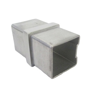 Joiners de tuyaux carrés en acier inoxydable 316 pour balustrades de mains courantes - Product Image 1