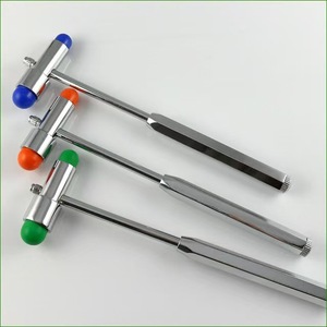 Martillo de percusión de reflejos médico tipo T, cabeza de silicona multicolor, martillo de diagnóstico neurológico de acero inoxidable para médicos - Product Image 1