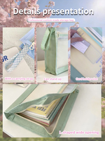 Carpeta de Archivo A4 de Doble Capa con Cierre, Organizador de Clasificación para Estudiantes, Portátil con Asa Transparente, Personalizable