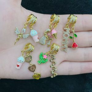 BD-L5647 Dijes de Esmalte de Alta Calidad para el Día de la Madre y Amor, con Diseño de Tulipán, Mamá/MAMA, Ángel con Circonitas y Cupcake, Joyería con Dijes AMORE - Product Image 4