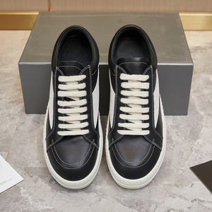 Zapatillas Negras Casuales a la Moda para Hombre y Mujer, Forro de Cuero Genuino, Cierre con Cordones, Diseño sin Cordones - Product Image 2