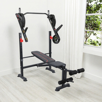 Équipement de fitness à domicile réglable, durable et pliable, table de musculation en métal, accessoires de gym sécurisés, y compris banc et support de plaques, pour le sport