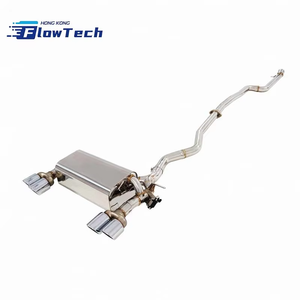 Système d'échappement Catback/Axle-Back FlowTech en acier inoxydable T304 poli avec embouts polis pour BMW F30 330i/320i B48 2.0T - Product Image 2