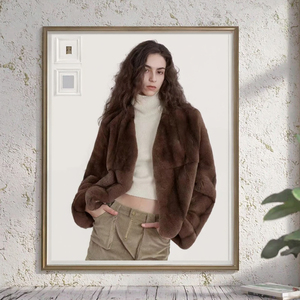 Nueva Llegada 2026: Parka de Piel de Conejo Rex Auténtica de Alta Calidad para Mujer, con Botón Único, Tejido Liso Teñido, Transpirable, Red Rasheed - Product Image 3