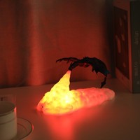 Lampe de nuit imprimée en 3D avec design de dragon de feu et de dragon de glace : lampe de table originale et créative pour la décoration de la maison pour les enfants.