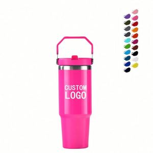 Vaso Térmico Personalizado con Logotipo de 30 oz, Taza de Café de Acero Inoxidable de Doble Pared con Aislamiento al Vacío, Vasos de Viaje para Auto de 30 oz con Asa y Tapa - Product Image 3