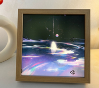 10x10 éclairage bois cadre Photo Table affichage tactile LED cadre Photo charge éclairage ombre cadre