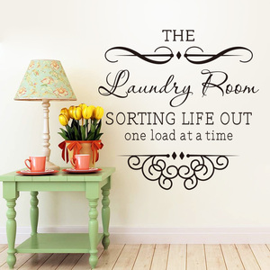 Adesivo Murale Moderno in PVC Stile Art Déco con Scritte, Leggero, per Decorazione Casa, Cucina, Lavanderia, Compleanno - Product Image 1