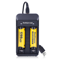 Chargeur Micro USB intelligent à entrée universelle rapide 5v sortie 4.2v 2 emplacements 3.7v 18650 batterie lithium-ion pour 26650 21700 16340