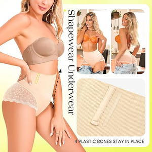 Высококачественное мягкое дышащее сексуальное кружевное белье с утягивающим эффектом, с возможностью нанесения логотипа, для коррекции фигуры, с высокой талией, для подтяжки ягодиц, женское. - Product Image 2