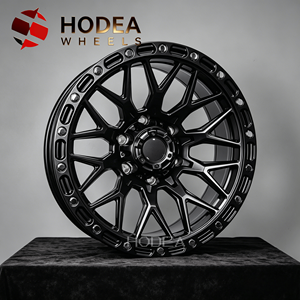 Cerchi Forgiati Off-Road Stile Beadlock Nero Lucido per Jeep Wrangler, Cerchioni Monoblocco Leggeri da 17/18/20 Pollici per Camion <span class=keywords><strong>4x4</strong></span> - Product Image 1