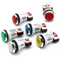 Boutons poussoirs d'urgence de couleur chromée avec micro-interrupteur LED 12V pour pousseur de pièces et machines de jeu d'arcade Jamma
