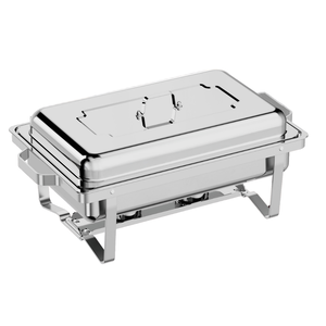 Juego de Recipientes para Buffet de Hotel de Acero Inoxidable de Alta Calidad, con Capacidad de 9L, Funciona con Gas, Diseño con Borde Enrollado en Dorado/Plateado - Product Image 1