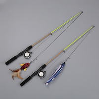 Vente chaude Nouveau Style Chat Teasing Stick Simule Cataire Poisson Bâton Télescopique Pour Chat De Compagnie
