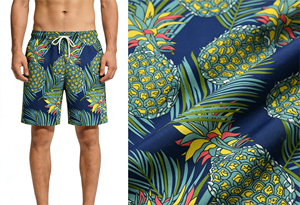 Tessuto in Tulle Lucido 100% Poliestere ad Asciugatura Rapida con Stampa Digitale Personalizzata e Motivi Tinti in Filo <span class=keywords><strong>per</strong></span> Pantaloncini da Spiaggia, Abiti e <span class=keywords><strong>Tende</strong></span> - Product Image 5