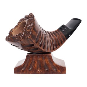 Muxiang Briar Wood Smoking Pipe Hollowed-out Horn Shape With Tamper Base Free Type Tobacco Pipe Gift - Product Image 5