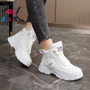 Botines de Invierno con Cordones para Mujer, Modelo W2577nld, Forro de Felpa, Casuales, Impermeables, Tacón Plano, Parte Superior de PVC/PU, Suela de Goma - Product Image 3