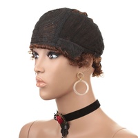Wig rambut pendek ikal Afro populer wig rambut manusia grosir Wig keriting ikal afro rambut manusia untuk WANITA HITAM